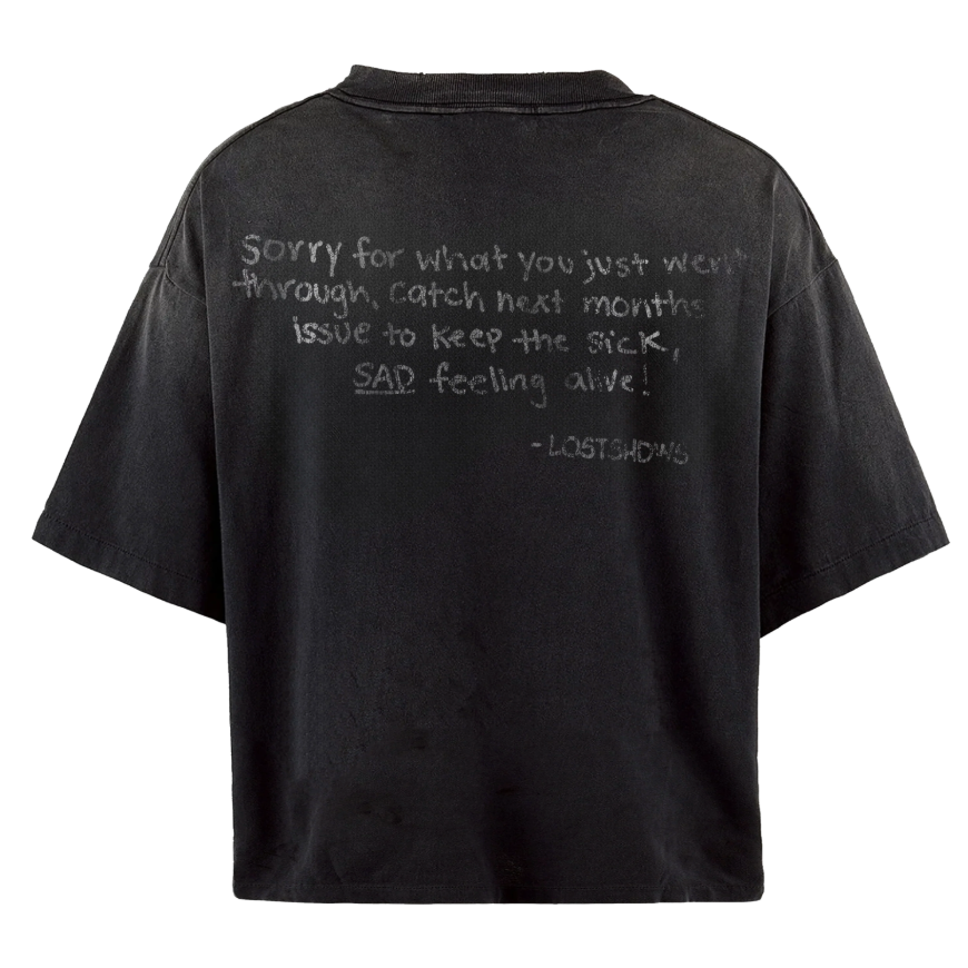 Lost Shdws Frown Washed Black Tee