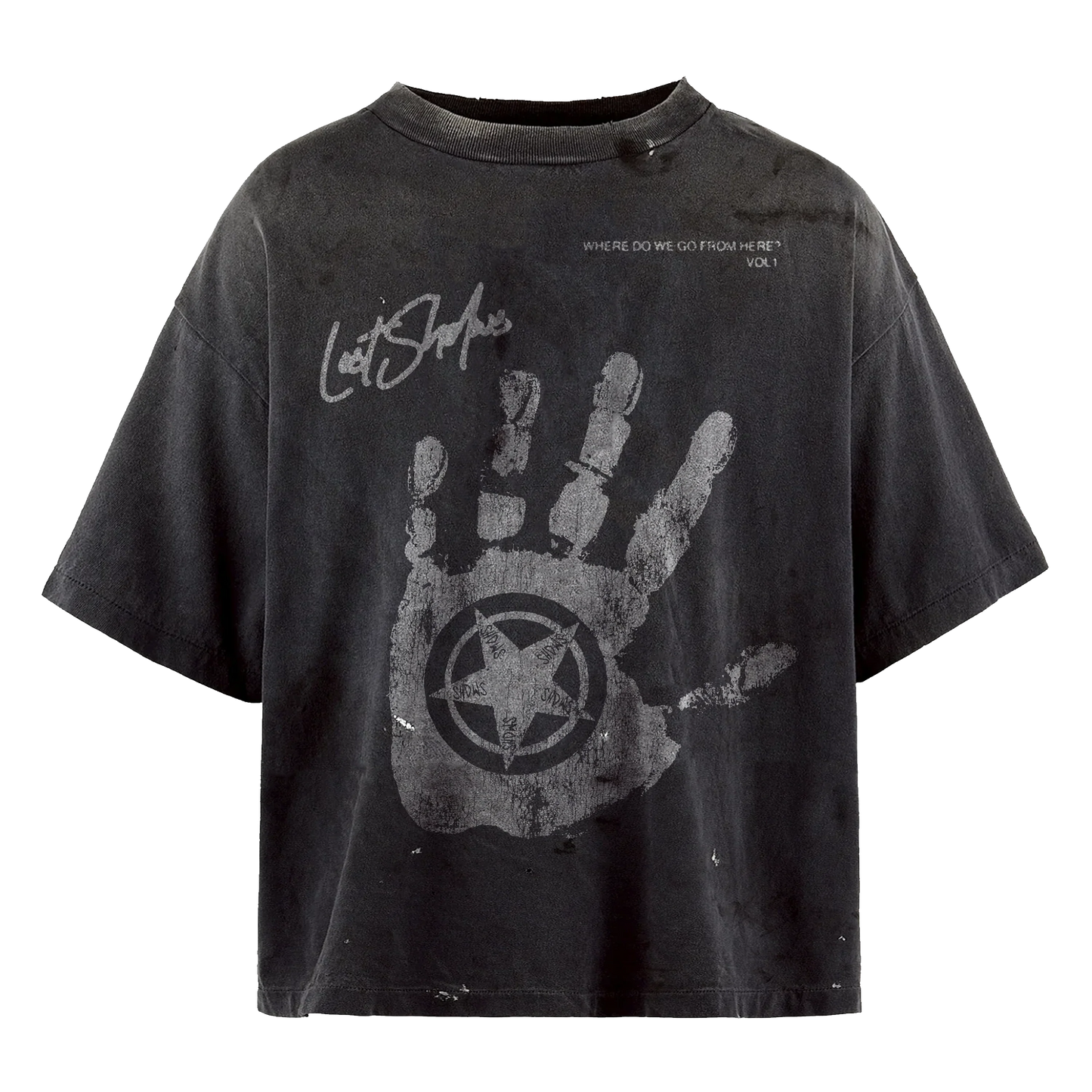 Lost Shdws W.D.W.G.F.H Distressed Black Tee