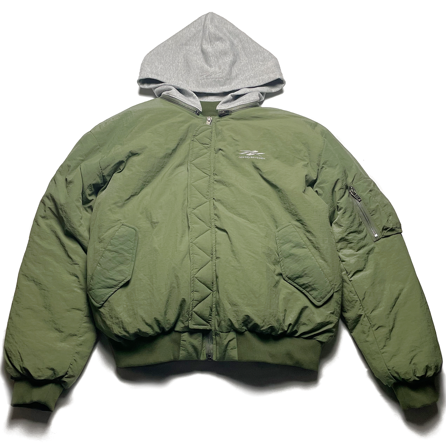 New Day Same Pain Olive Bomber Jacket