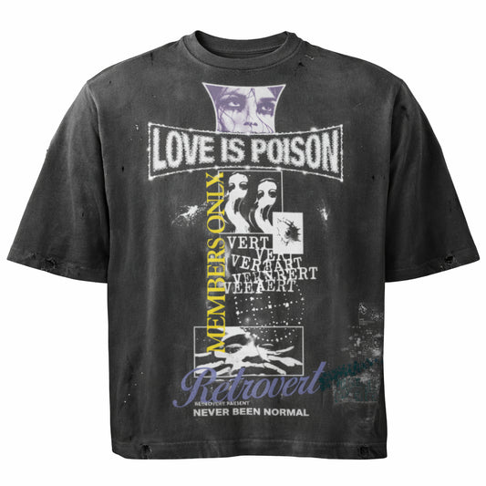 Retrovert Love is Poison Black Tee