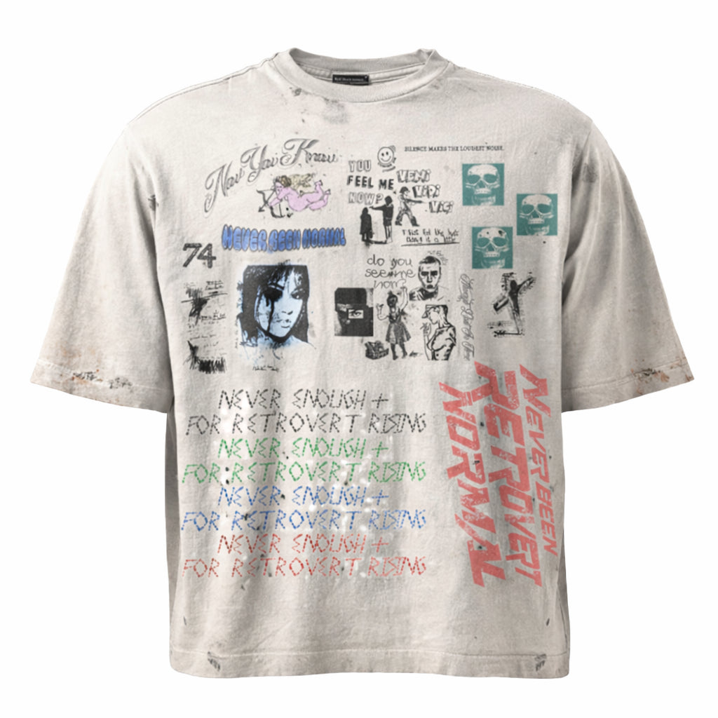 Retrovert Rhinestone Never Enough White Tee
