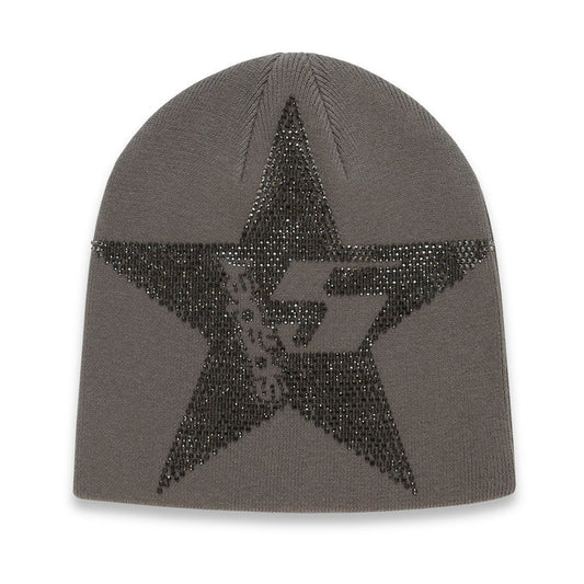 Grey Rhinestone Sp5der Beanie