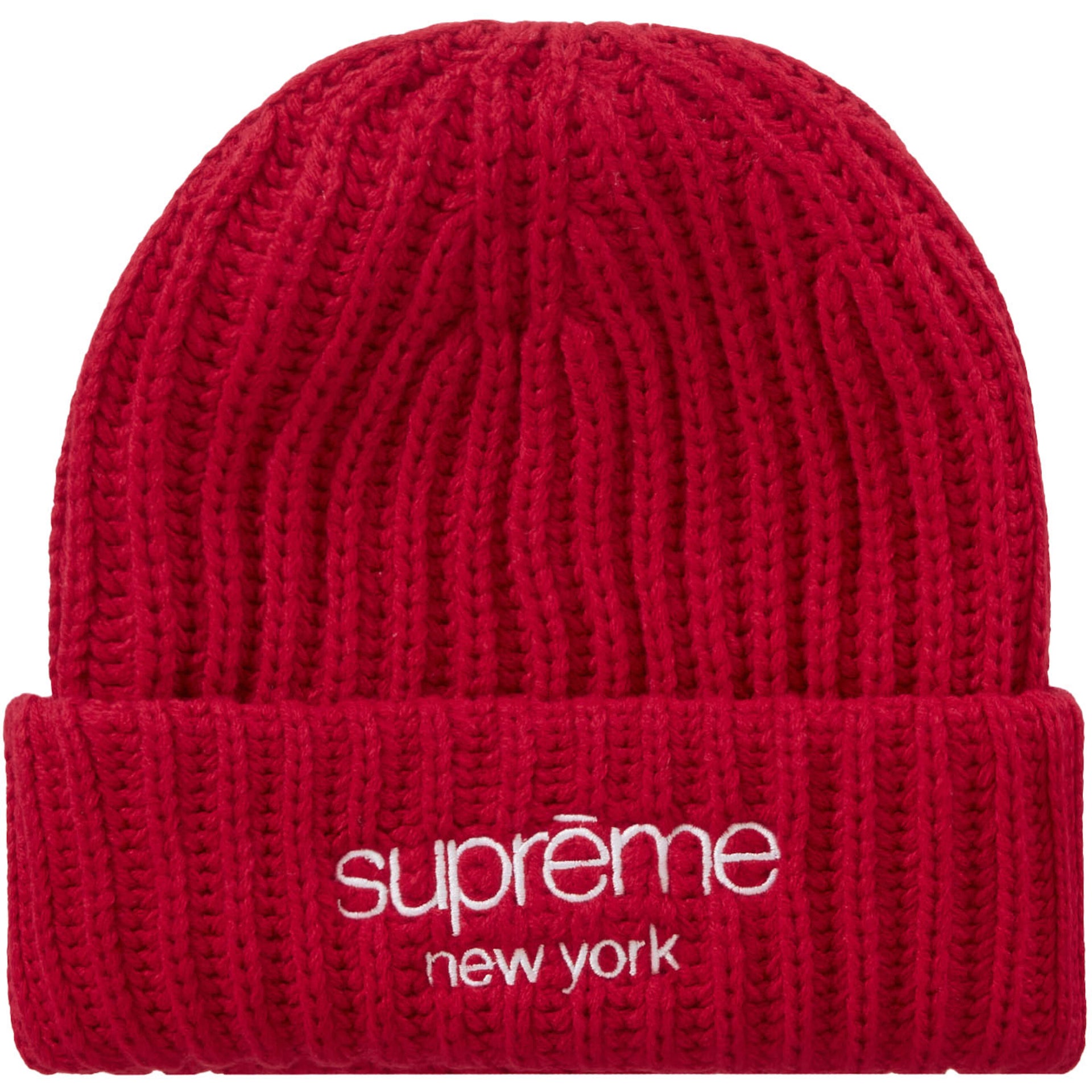 Supreme Classic Logo Chunky Ribbed Red Beanie – WyCo Vintage Broadway