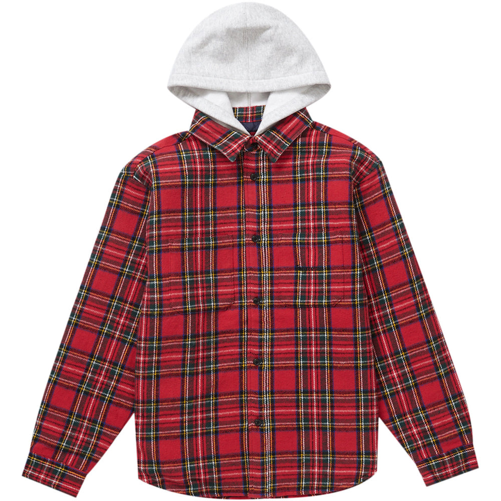 Supreme Tartan Red Flannel Hoodie