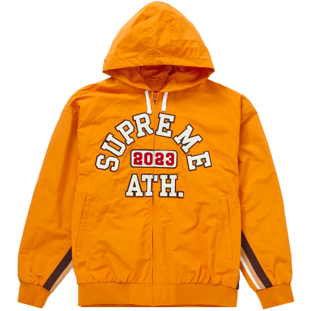 Supreme Applique Orange Hooded Track Jacket