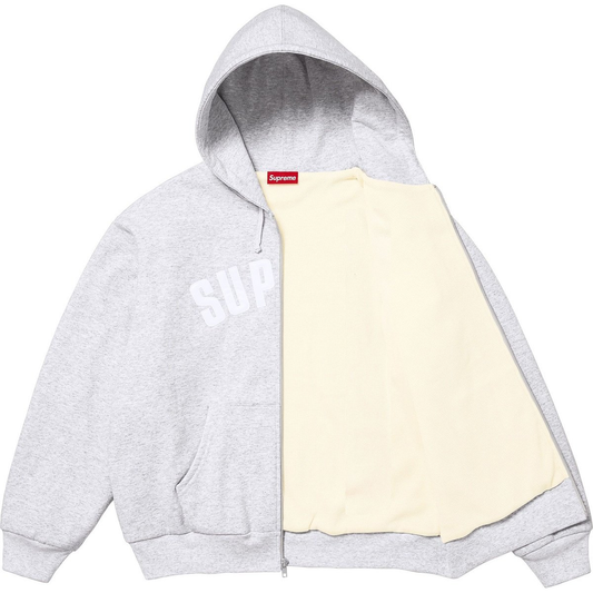 Supreme Arc Thermal Lined Ash Grey Zip Up Hoodie