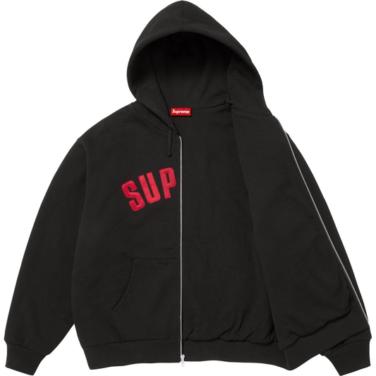 Supreme Arc Thermal Lined Black Zip Up Hoodie