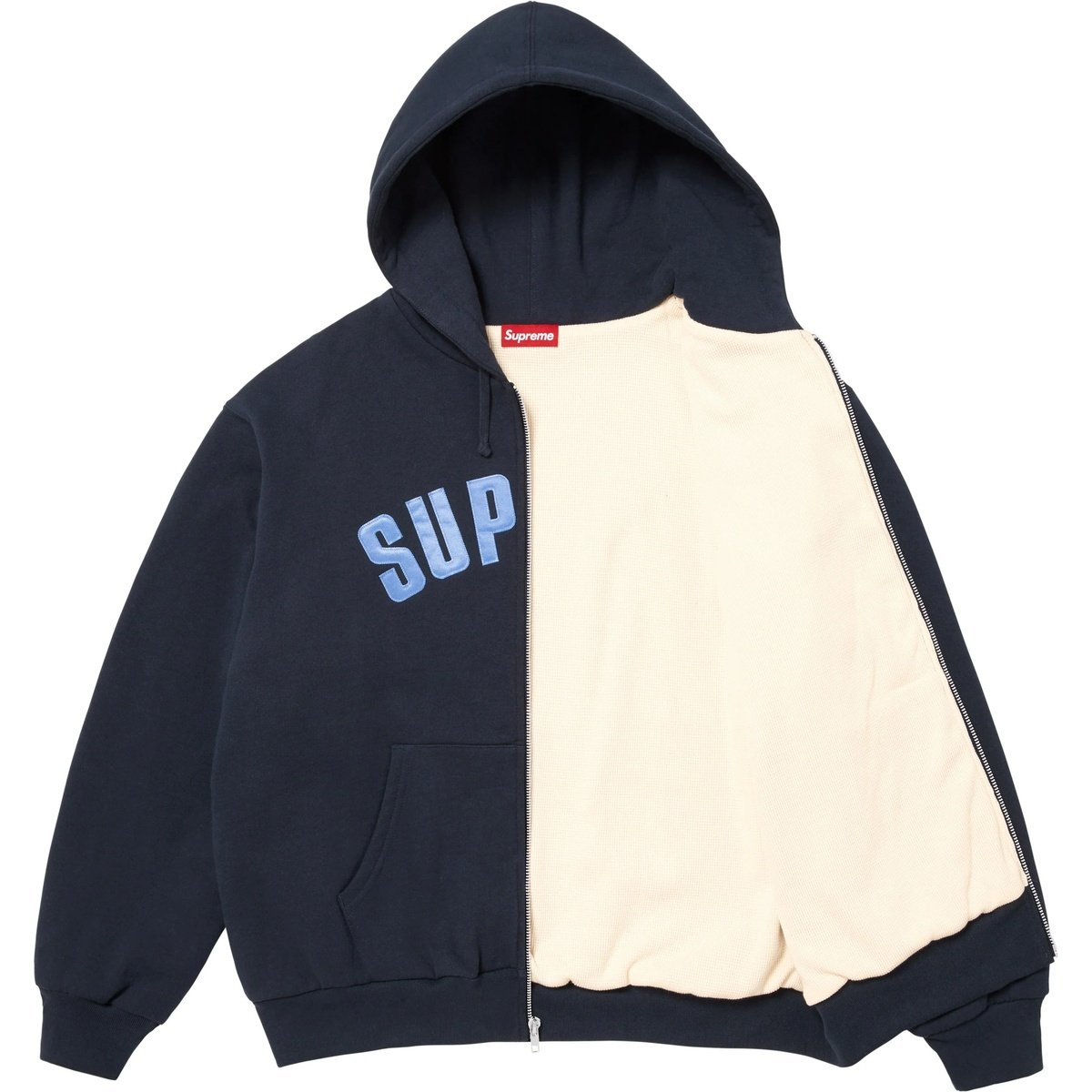 Supreme Arc Thermal Lined Navy Zip Up Hoodie