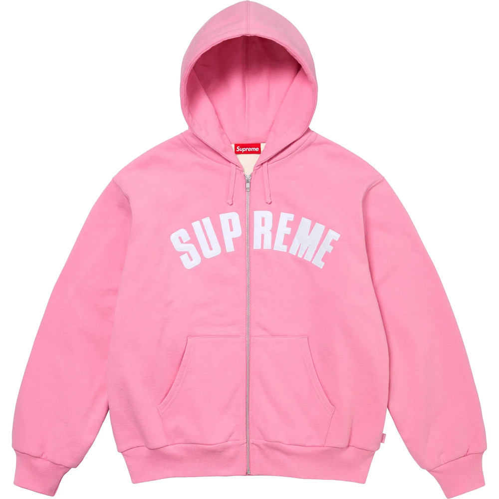 Supreme Arc Thermal Lined Pink Zip Up Hoodie – WyCo Vintage Supreme Arc Thermal Lined Pink Zip Up Hoodie – WyCo Vintage