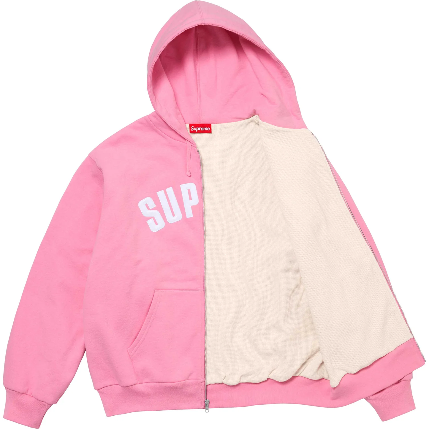 Supreme Arc Thermal Lined Pink Zip Up Hoodie