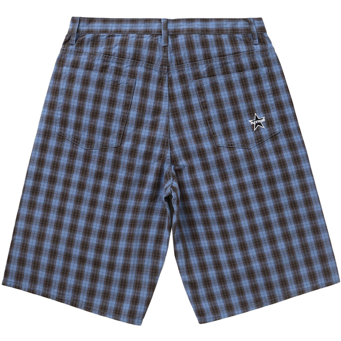 Supreme Baggy Plaid Navy Shorts