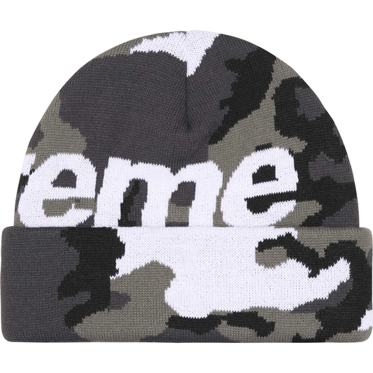 Supreme Big Logo Black Camo Beanie