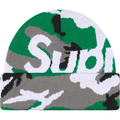Supreme Big Logo Green Camo Beanie