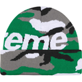 Supreme Big Logo Green Camo Beanie