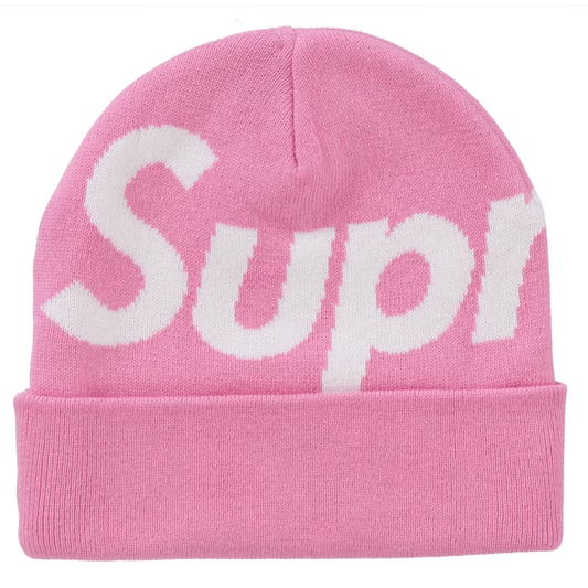 Supreme Big Logo Pink Beanie