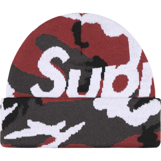 Supreme Big Logo Red Camo Beanie
