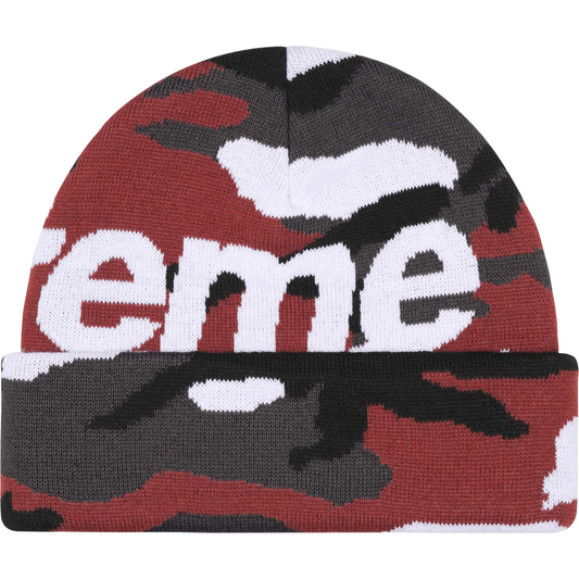 Supreme Big Logo Red Camo Beanie