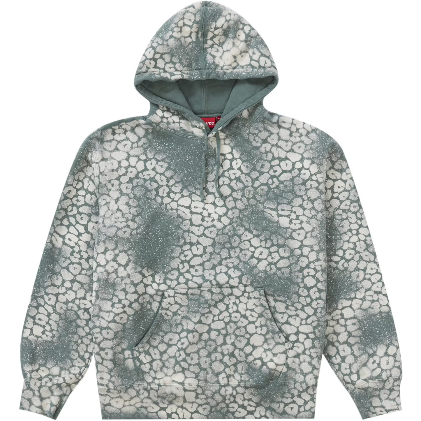 Supreme Bleached Leopard Dusty Teal Hoodie