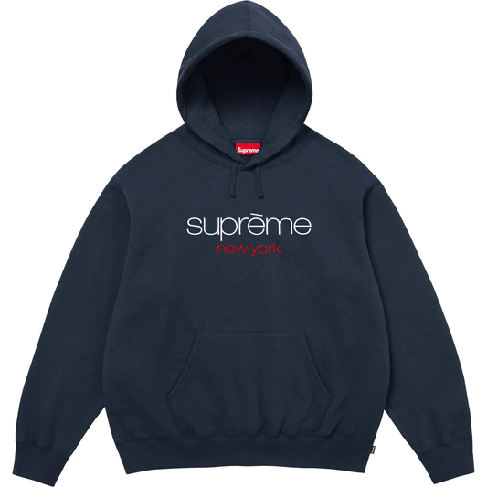 Supreme Classic Logo Navy Hoodie