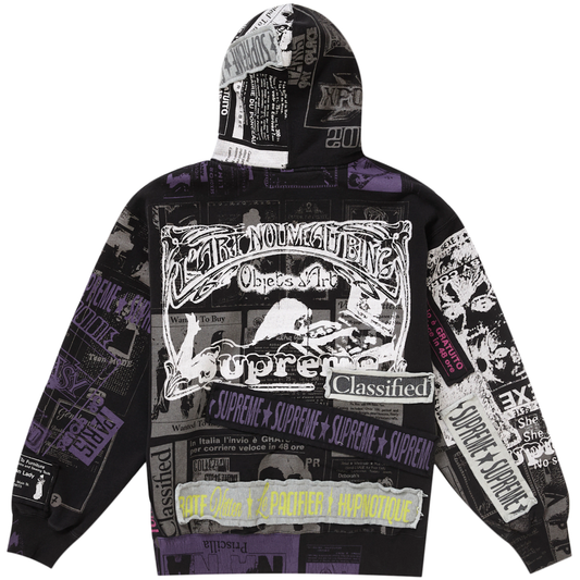 Supreme Collage Black Zip Up Hoodie