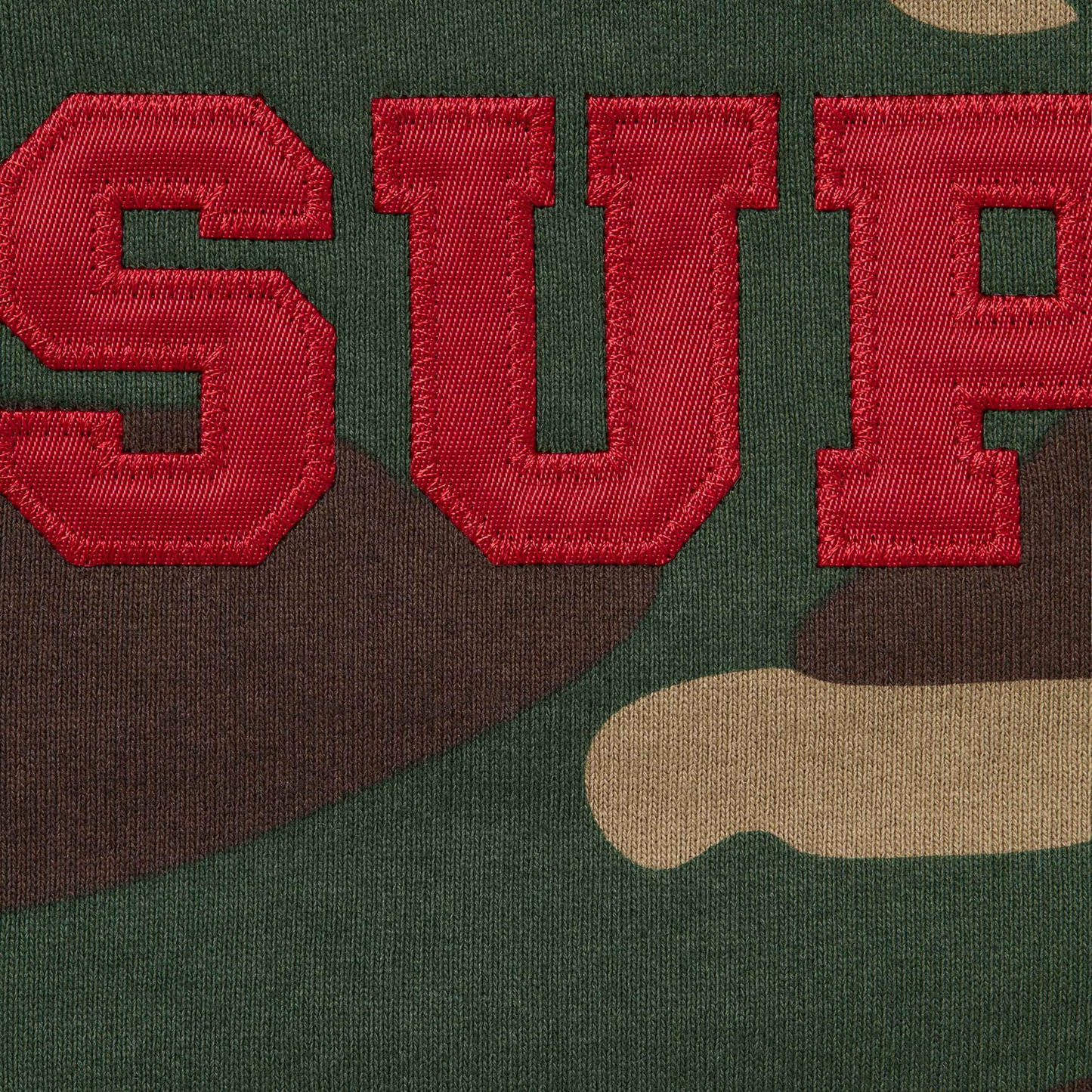 Supreme Collegiate Applique Woodland Camo Zip Up Hoodie