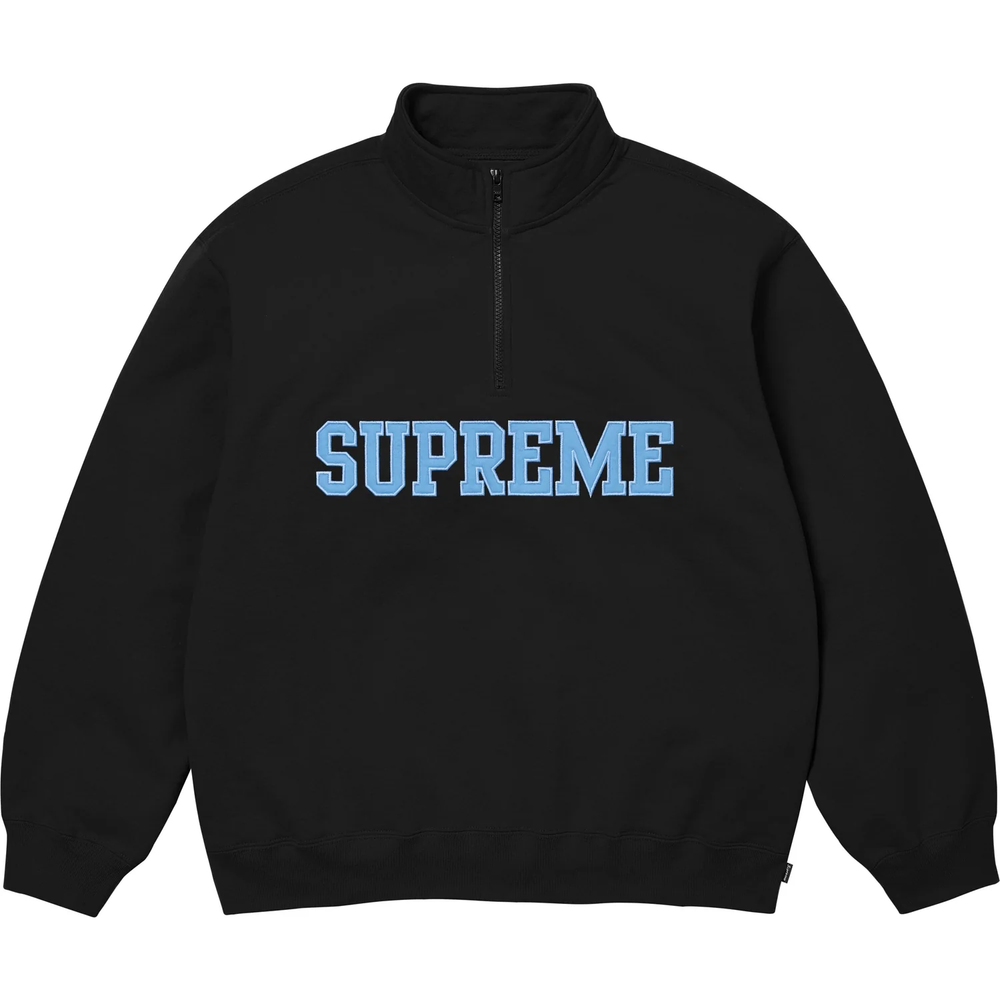 Supreme Collegiate Half Zip Black Pullover