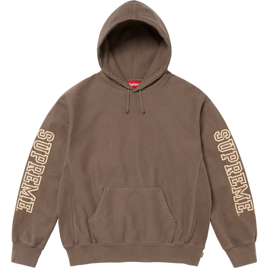 Supreme Collegiate Sleeve Olive Brown Hoodie