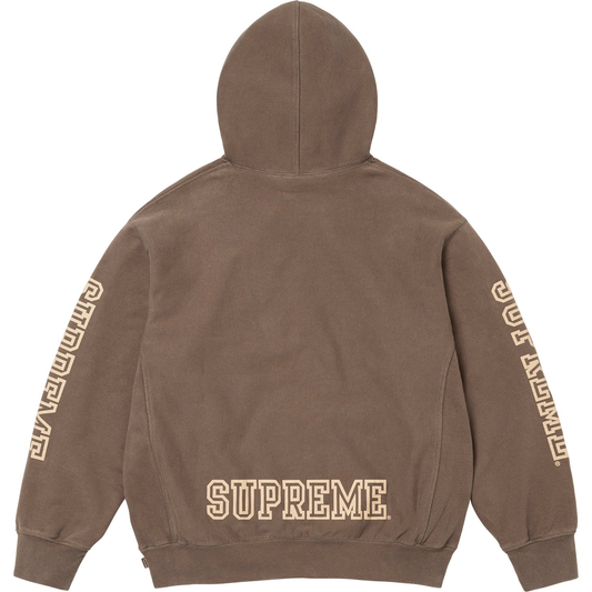 Supreme Collegiate Sleeve Olive Brown Hoodie