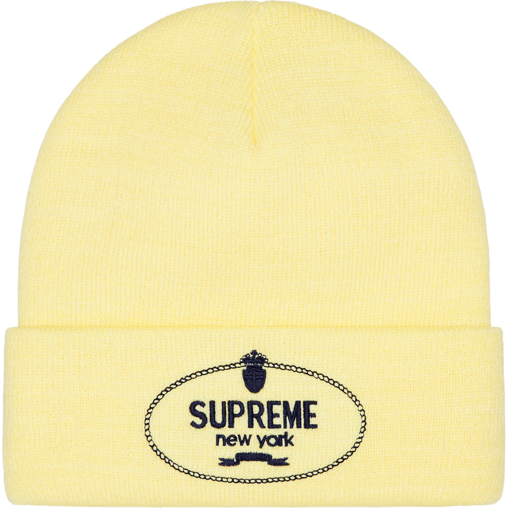 Supreme Crest Light Yellow Beanie