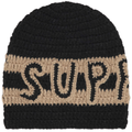 Supreme Crochet Logo Black Beanie