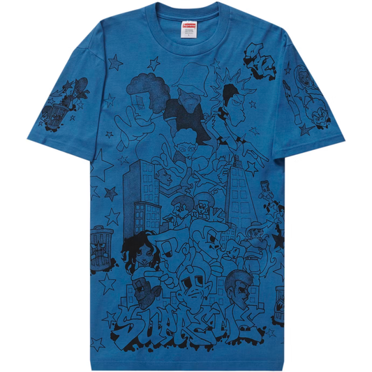 Supreme Downtown Faded Blue Tee