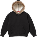 Supreme Faux Fur Black Zip Up Hoodie
