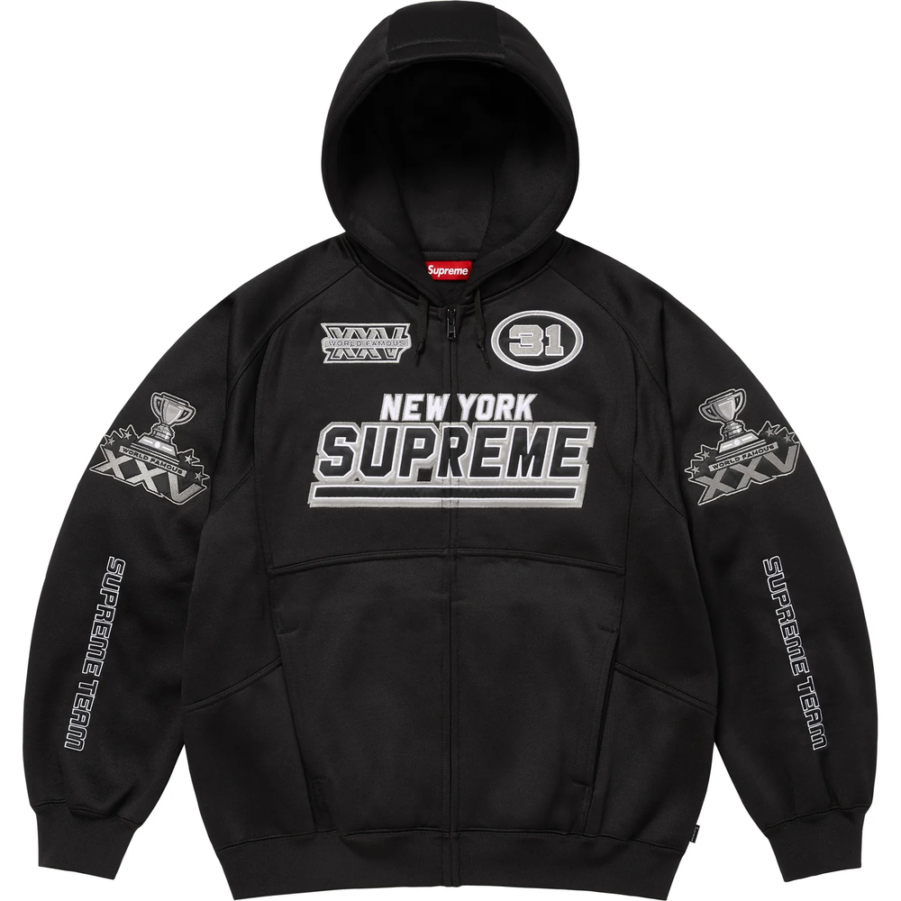 Supreme Football Black Zip Up Hoodie