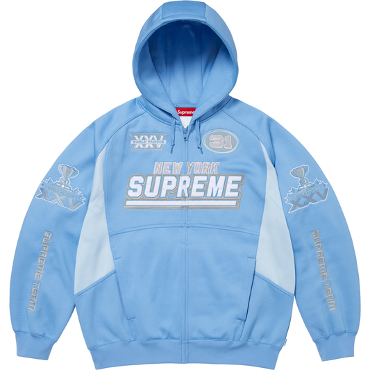 Supreme Football Light Blue Zip Up Hoodie