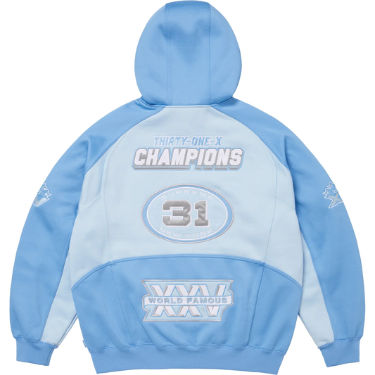 Supreme Football Light Blue Zip Up Hoodie