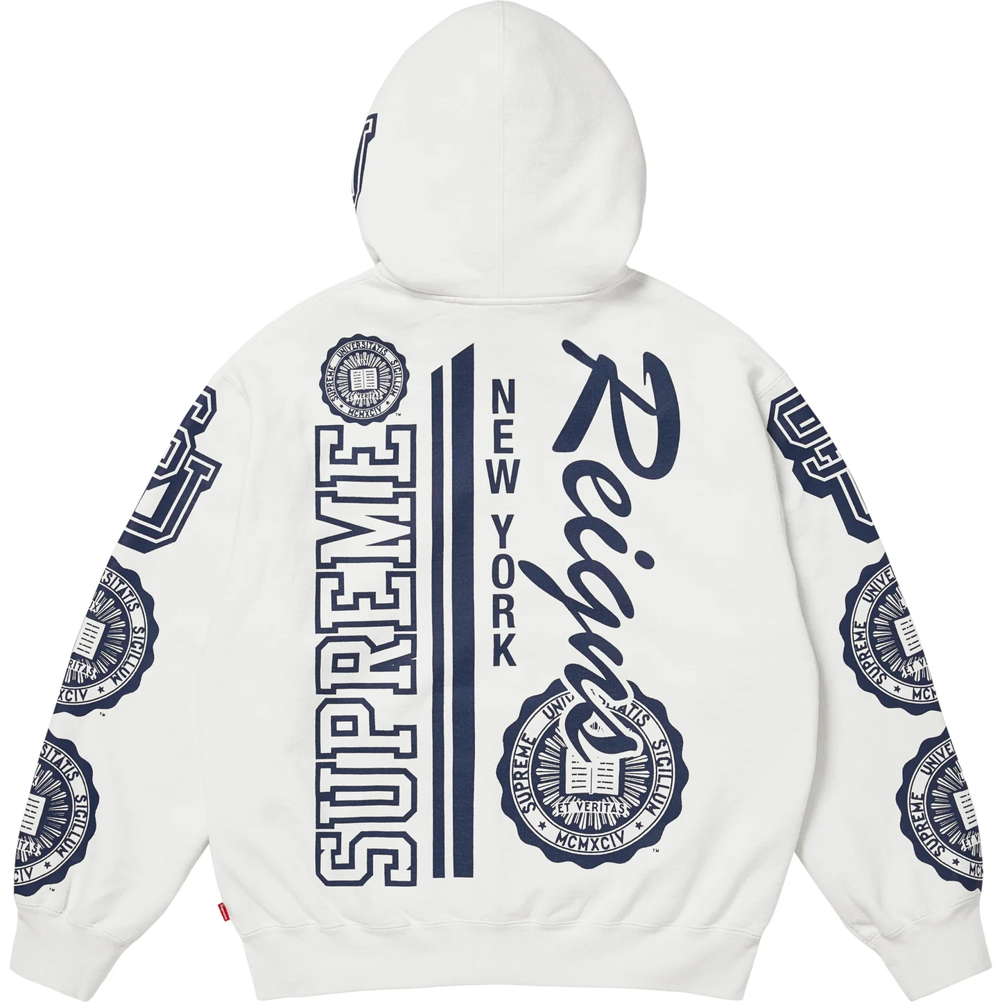 Supreme Knowledge White Zip Up Hoodie