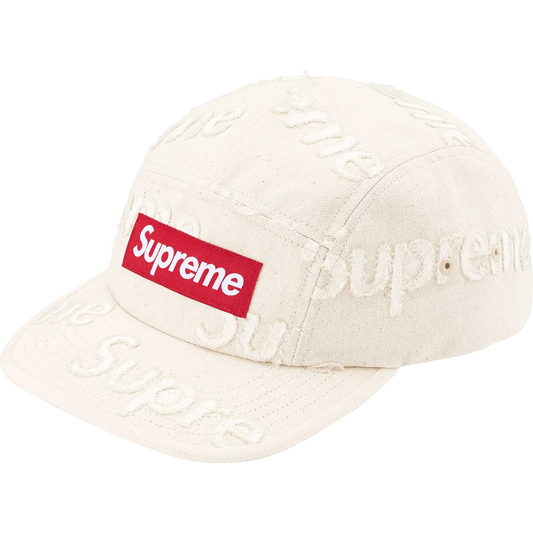 Supreme Lasered Denim White Camp Cap