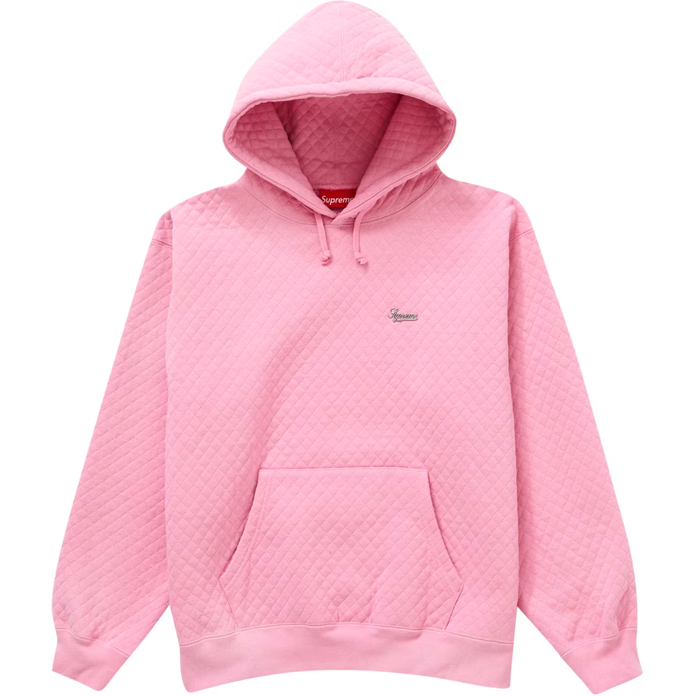 Supreme Micro Quilted Dusty Pink Hoodie
