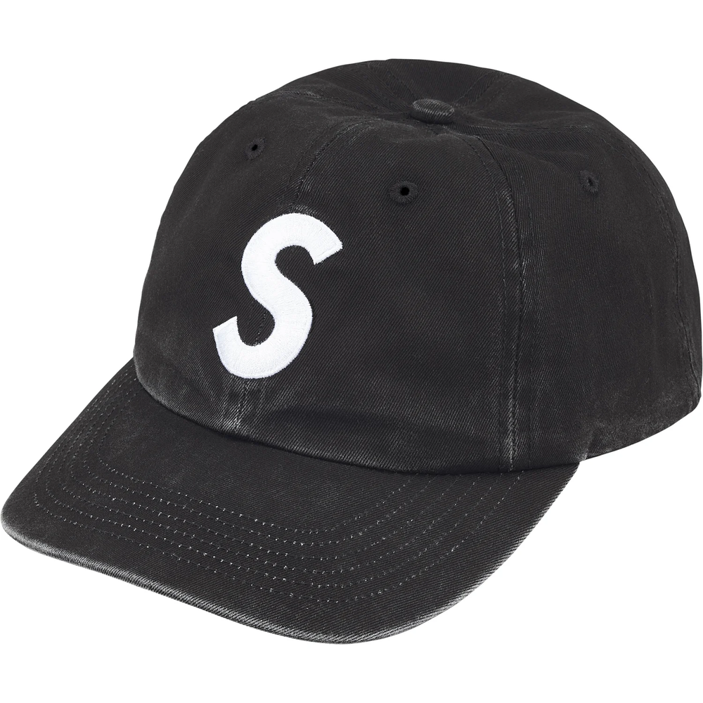 Supreme Pigment Coated S-Logo Black 6-Panel Hat