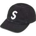 Supreme Pigment Coated S-Logo Black 6-Panel Hat