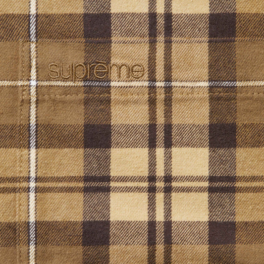 Supreme Plaid Tan Flannel Shirt