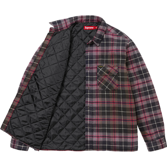 Supreme Quilted Plaid Grey Flannel Shirt