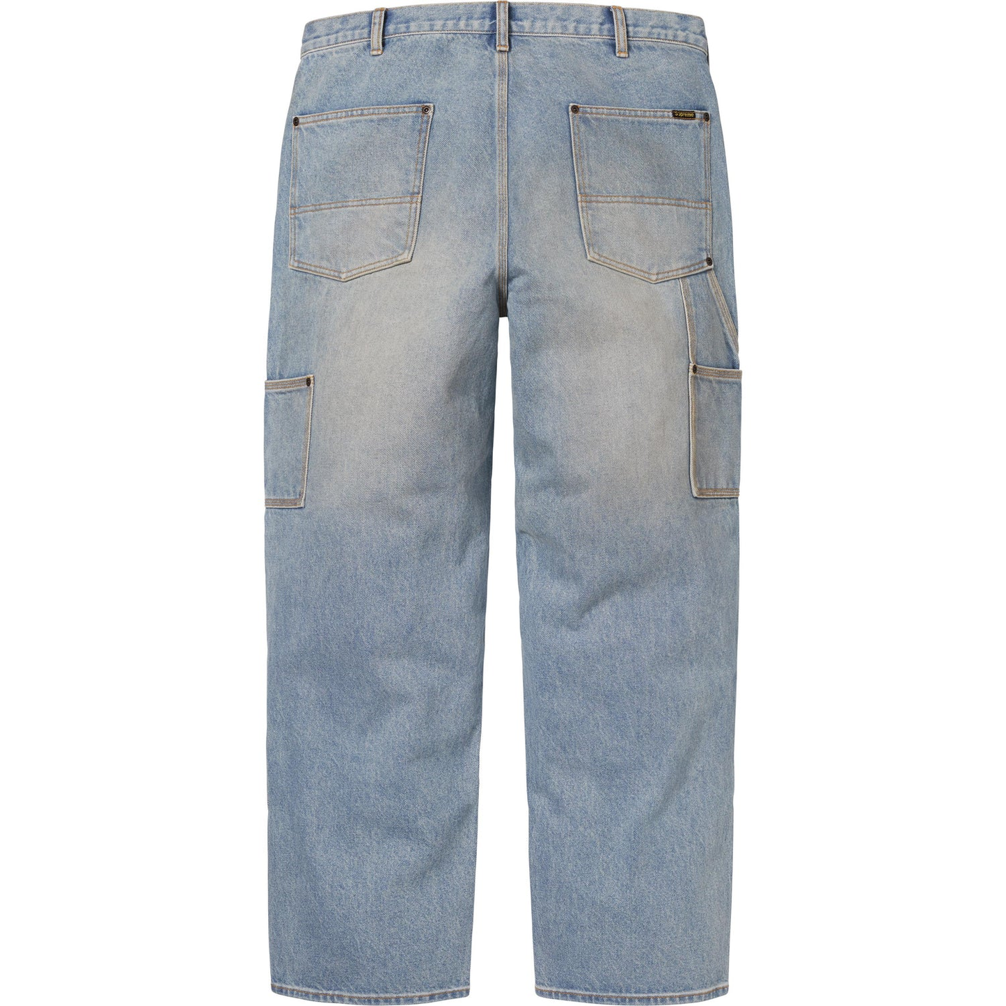 Supreme Reflective Double Knee Washed Indigo Denim Pants