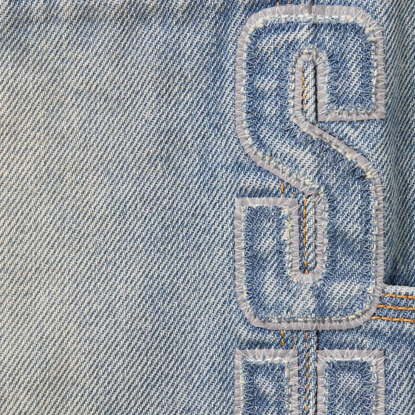 Supreme Reflective Double Knee Washed Indigo Denim Pants