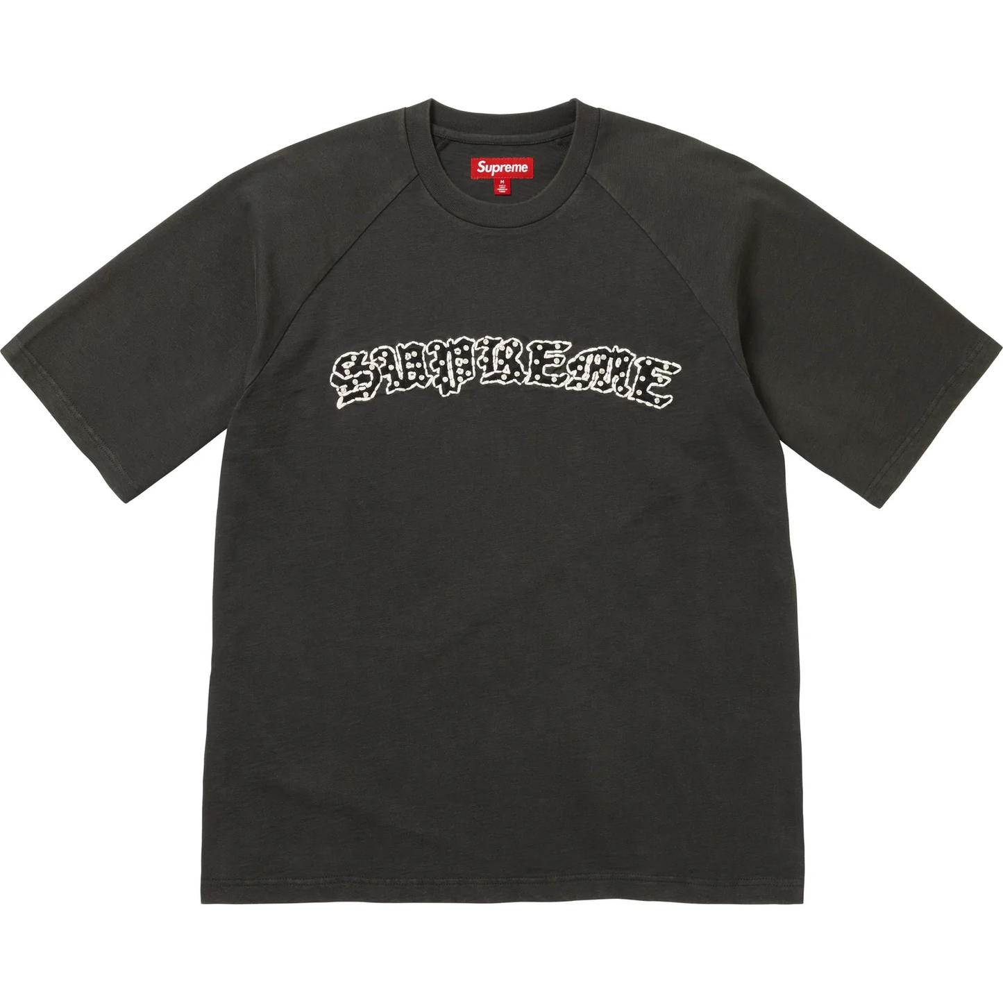 Supreme Rhinestone Raglan Black S/S Top