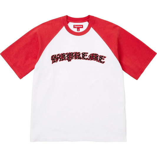 Supreme Rhinestone Raglan White S/S Top