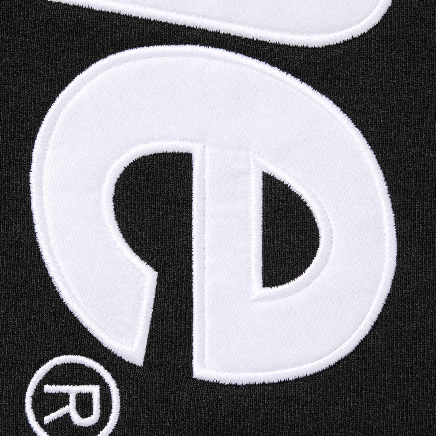 Supreme Satin Applique Black Hoodie