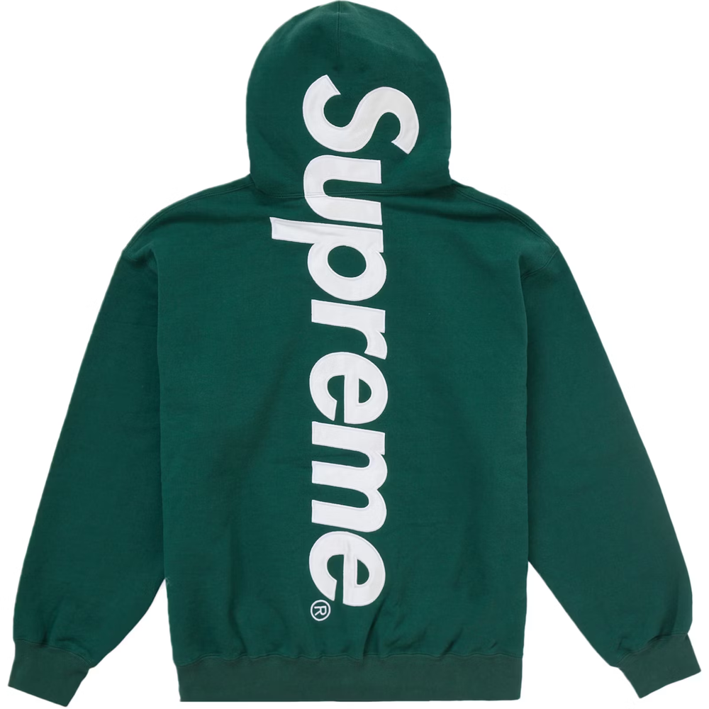 Supreme Satin Applique Dark Green Hoodie