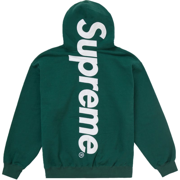 Supreme Satin Applique Dark Green Hoodie - WyCo Vintage, Kansas