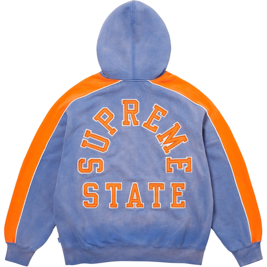 Supreme State Zip Up Washed Royal Hoodie